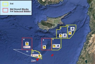 Exploration blocks offshore Cyprus